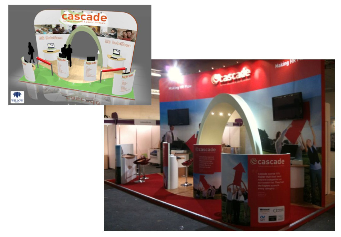 cascade exhibition stand from willow group