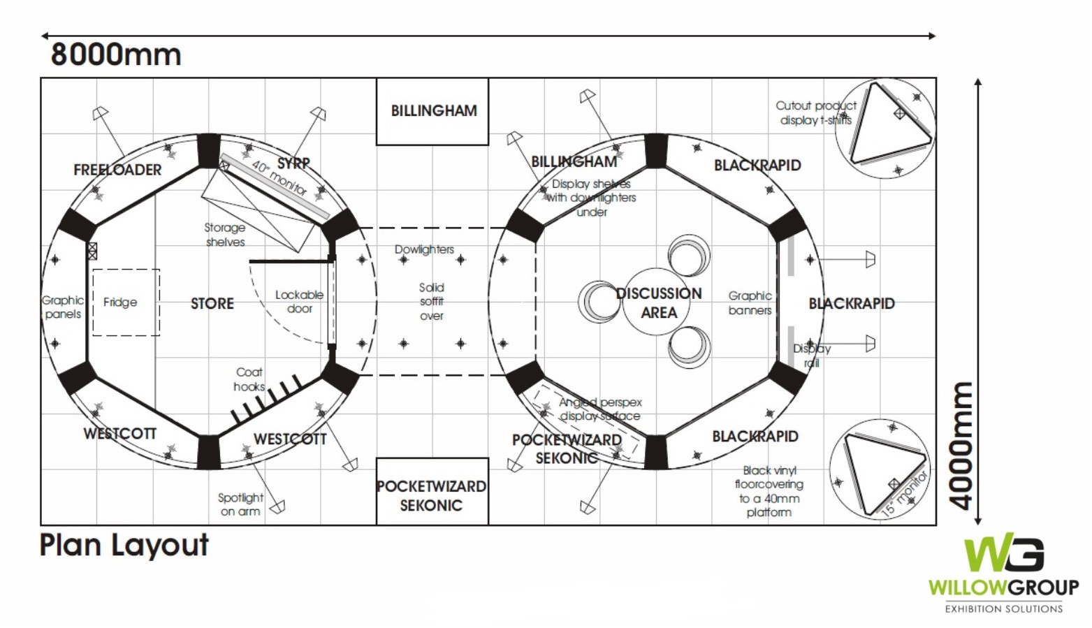 exhibition stand plan layout for JP distribution