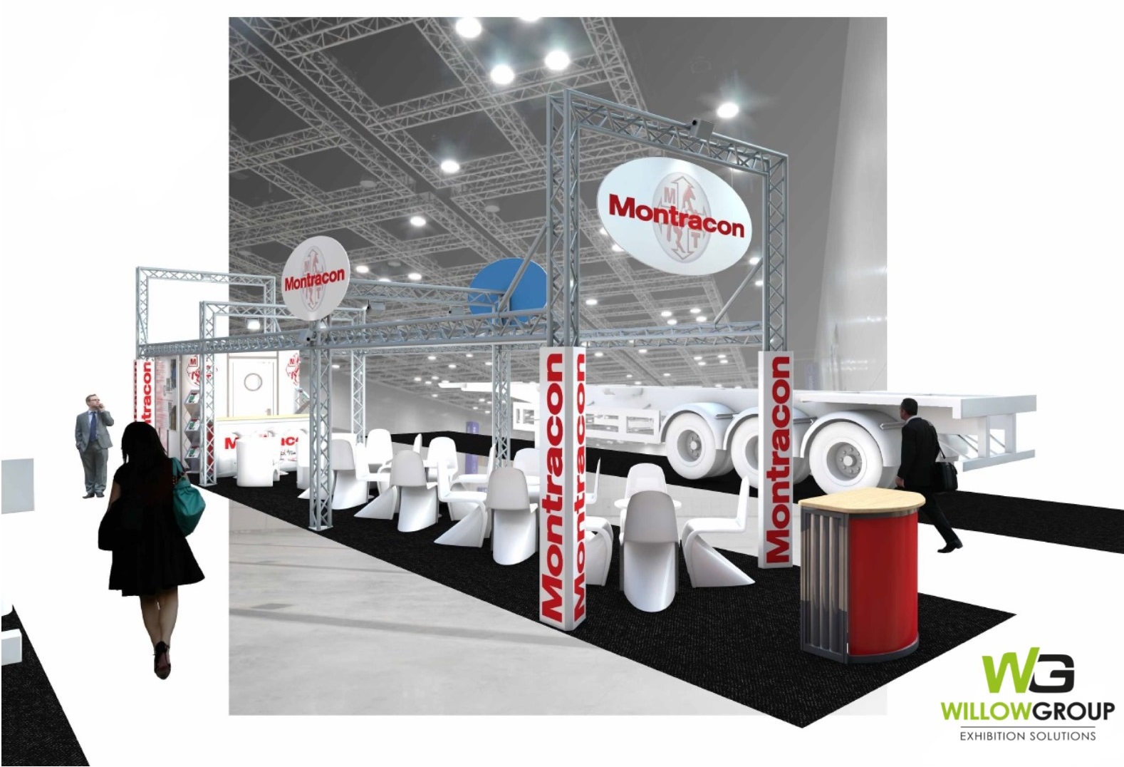 Montracon exhibition stand visual mockup
