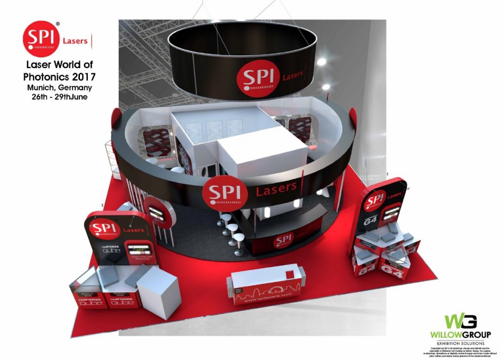 SPI lasers exhibition stand mockup